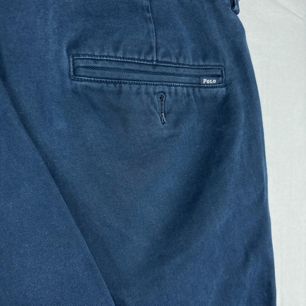 Polo Ralph Lauren Chino Pants Mens 34x32 Navy Blue Straight - Picture 4 of 9